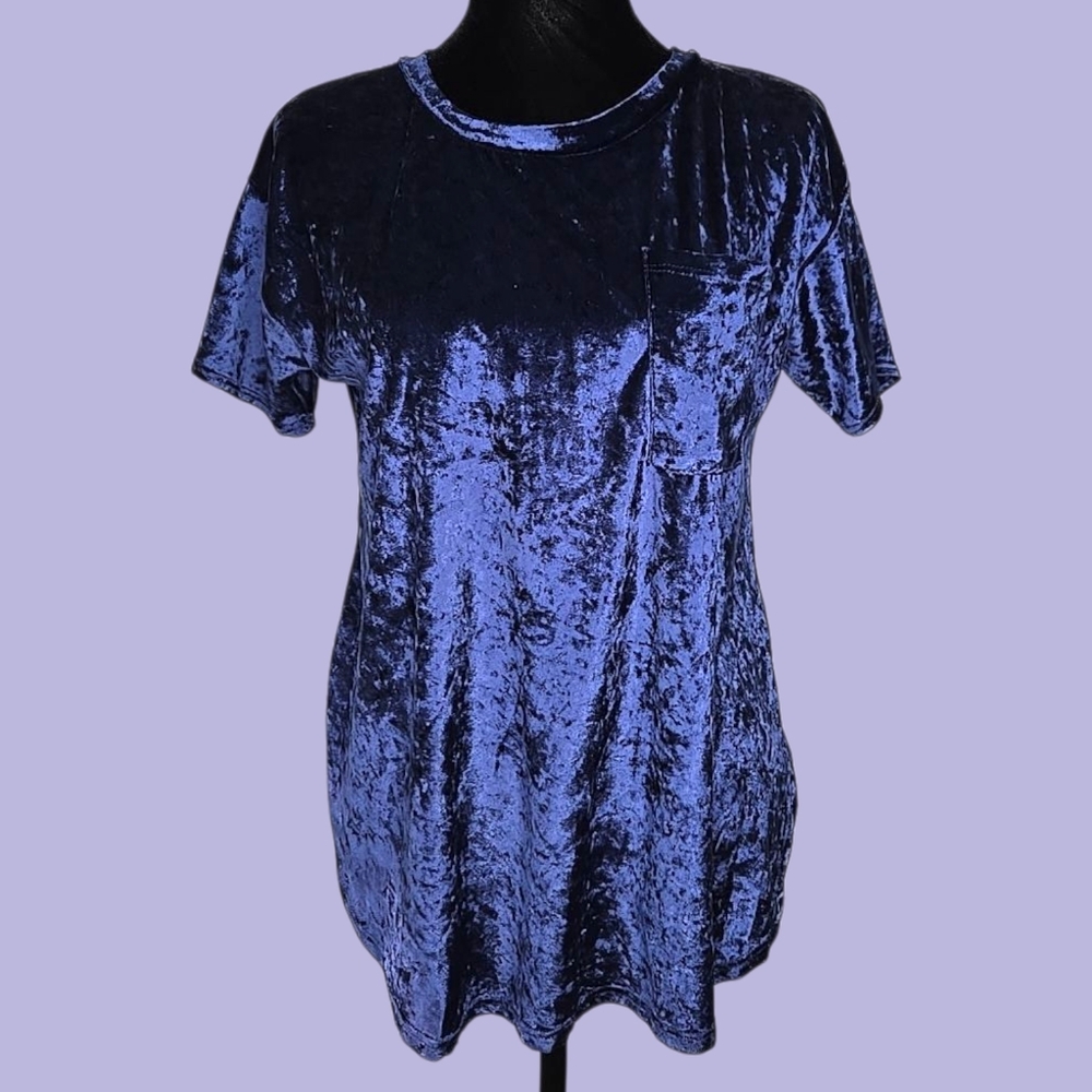 Potters Pot Velvet Violet Blue Top Size S Whimsigoth Disco Festival Celestial